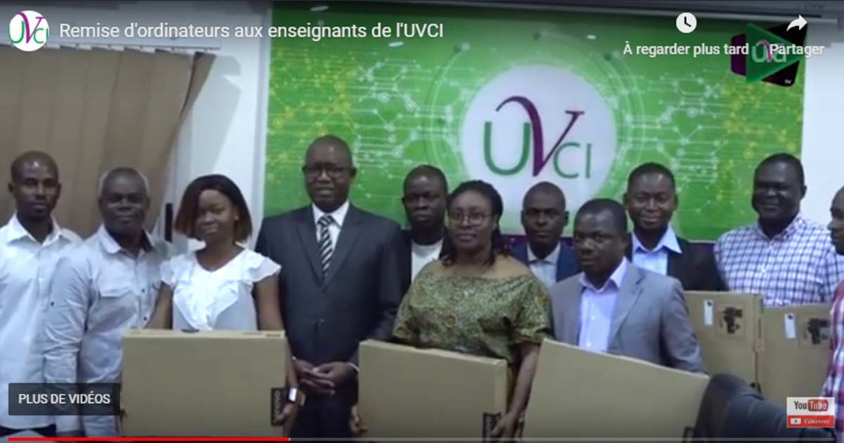 La Direction Générale de l’UVCI remet des ordinateurs aux Enseignants-Chercheurs de l’UVCI